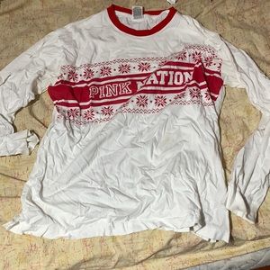 PINK victoria’s secret christmas holiday shirt